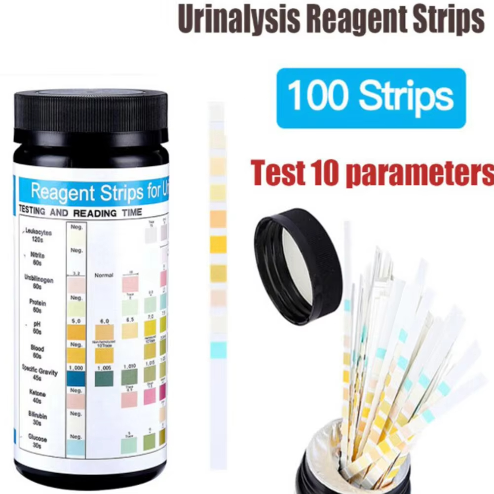 Urinalysis Reagent Strip - 100 Strisce Reattive URS-10T per Analisi